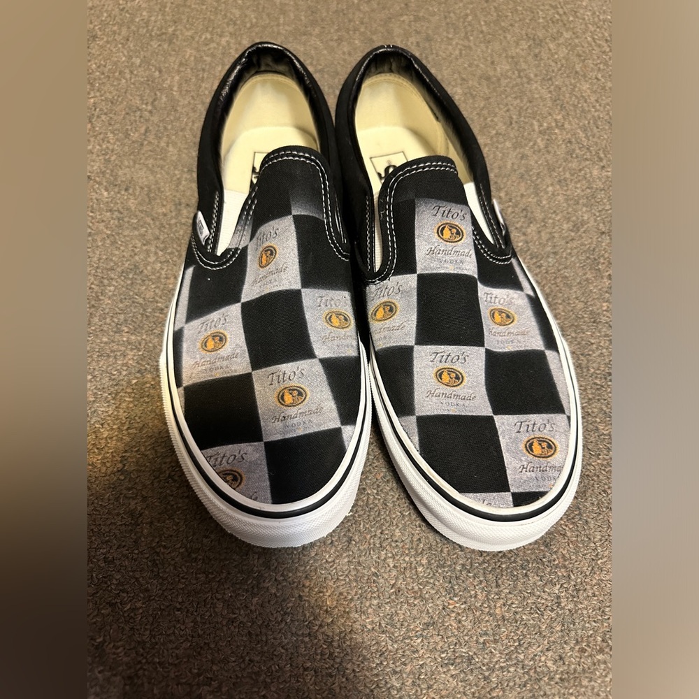 RARE!! VANS TITO'S HANDMADE VODKA Slip On Sneakers Men’s Size 10 Women’s 11.5